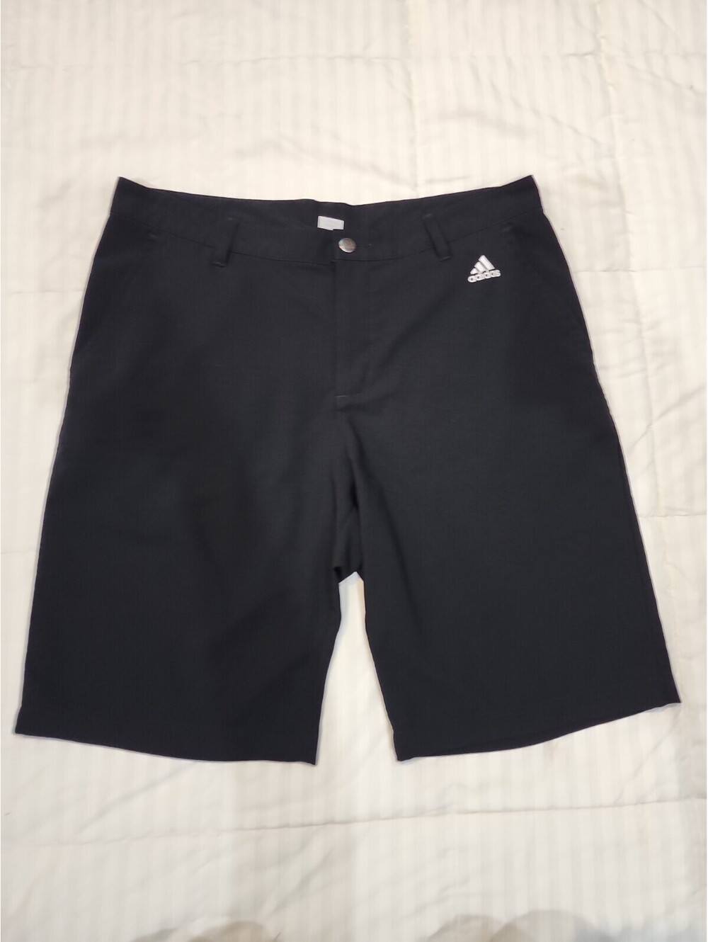 Adidas Golf Short Men 34 Black Regular 3 Stripes Lightweight 10'' Inseam Casual